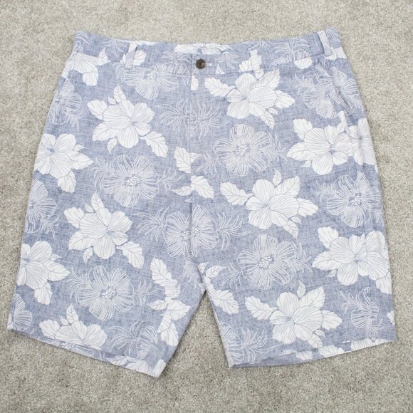 Brooks Brothers 346 Shorts Mens 38 Blue/White Floral Reverse Print Chino